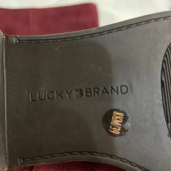 Lucky brand maroon suede boots light western - Picture 10 of 11